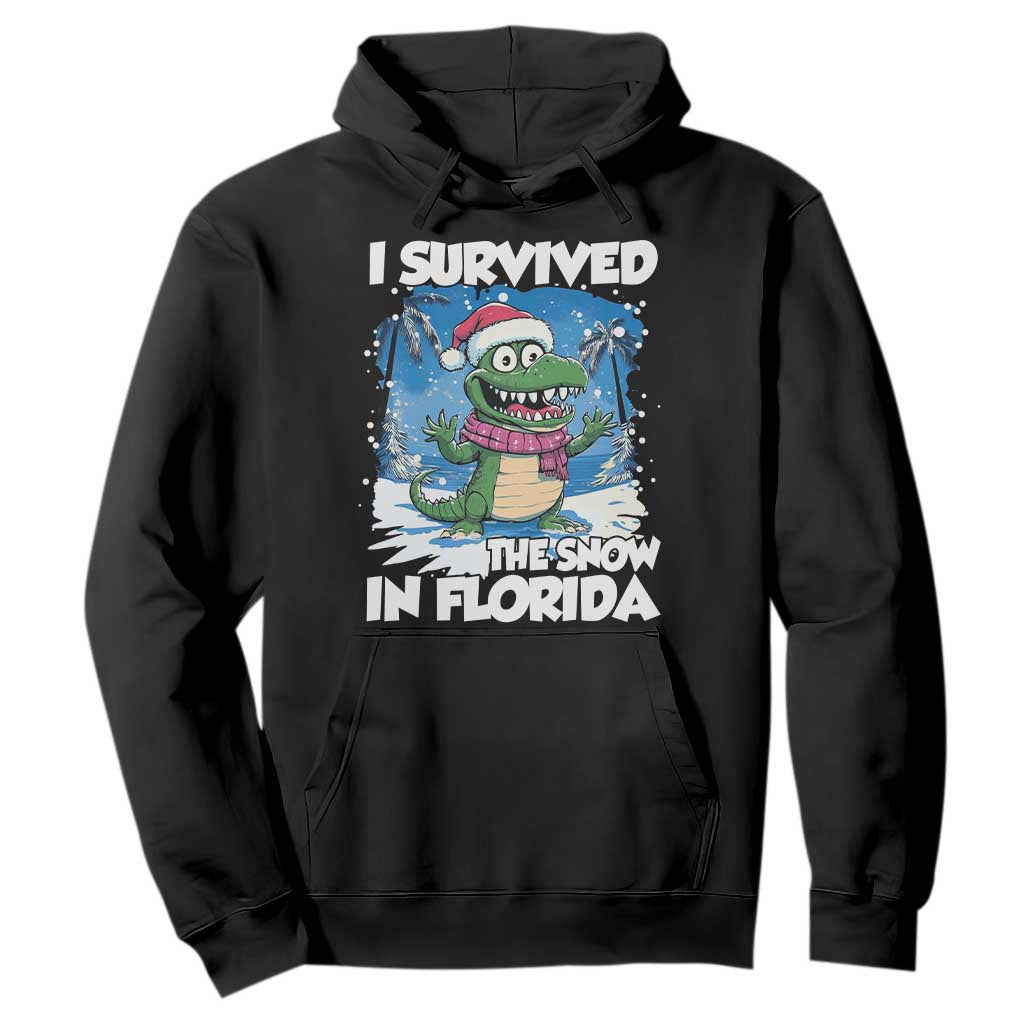 I Survived The Snow In Florida Hoodie Funny Crocodile TS02 Black Print Your Wear