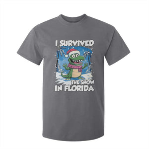 I Survived The Snow In Florida T Shirt For Kid Funny Crocodile TS02 Charcoal Print Your Wear