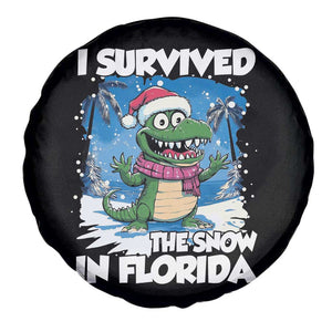 I Survived The Snow In Florida Spare Tire Cover Funny Crocodile TS02 Print Your Wear