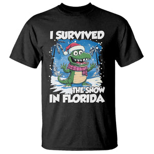 I Survived The Snow In Florida T Shirt Funny Crocodile TS02 Black Print Your Wear