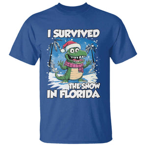 I Survived The Snow In Florida T Shirt Funny Crocodile TS02 Royal Blue Print Your Wear