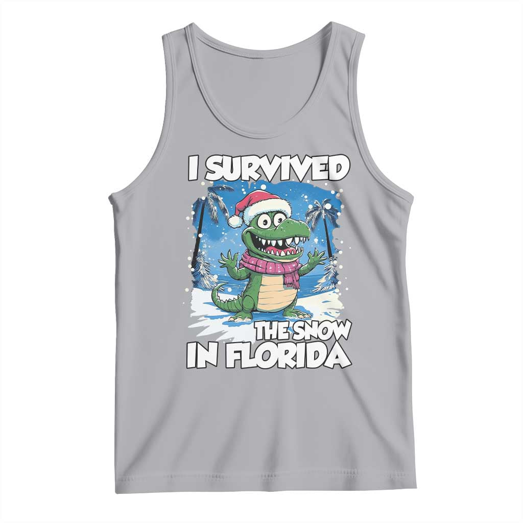 I Survived The Snow In Florida Tank Top Funny Crocodile TS02 Athletic Heather Print Your Wear