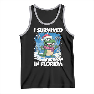 I Survived The Snow In Florida Tank Top Funny Crocodile TS02 Black Athletic Heather Print Your Wear