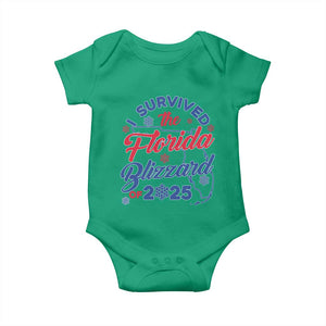 I Survived The Florida Blizzard Of 2025 Baby Onesie TS02 Irish Green Print Your Wear