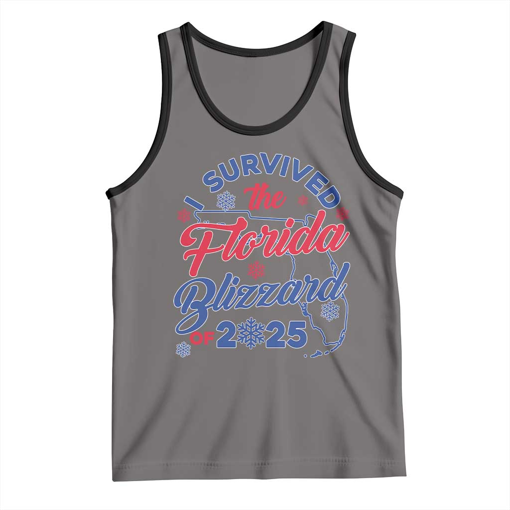 I Survived The Florida Blizzard Of 2025 Tank Top TS02 Deep Heather Black Print Your Wear