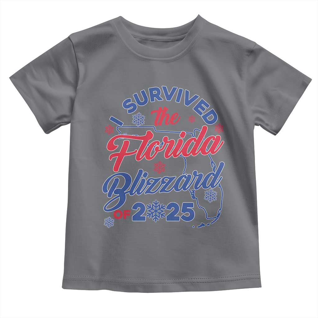 I Survived The Florida Blizzard Of 2025 Toddler T Shirt TS02 Charcoal Print Your Wear