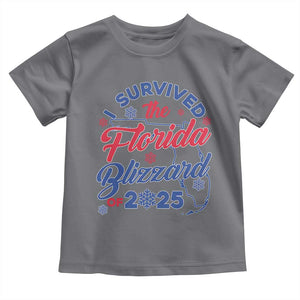 I Survived The Florida Blizzard Of 2025 Toddler T Shirt TS02 Charcoal Print Your Wear