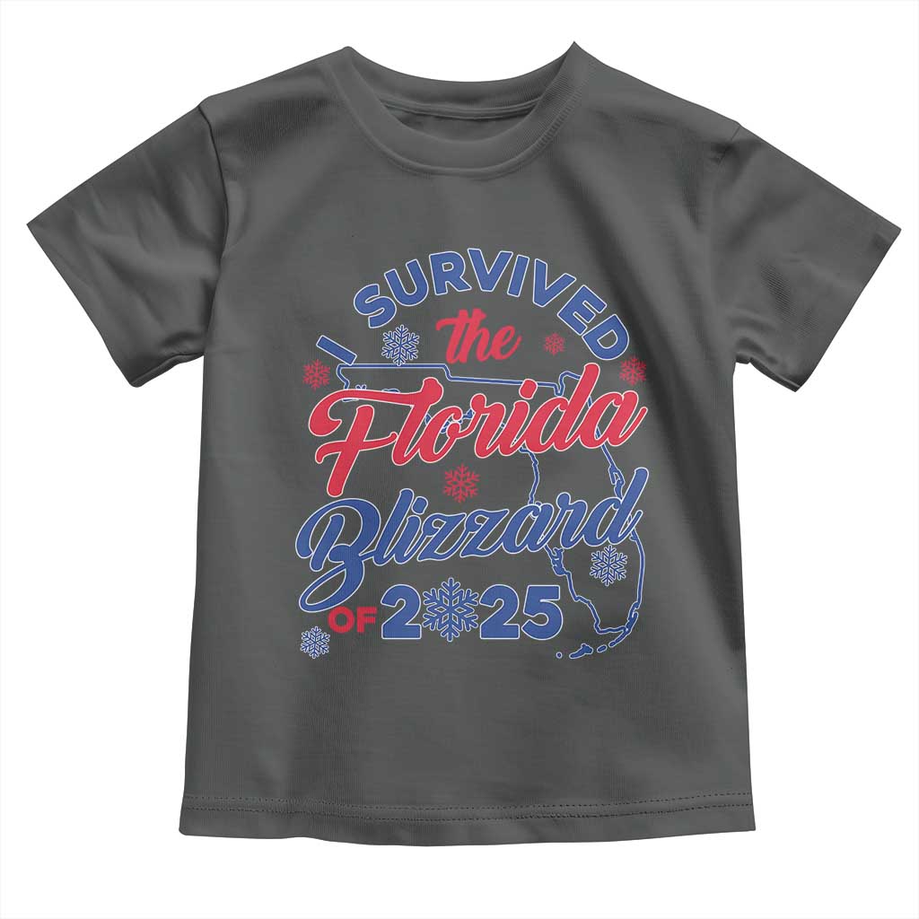 I Survived The Florida Blizzard Of 2025 Toddler T Shirt TS02 Dark Heather Print Your Wear