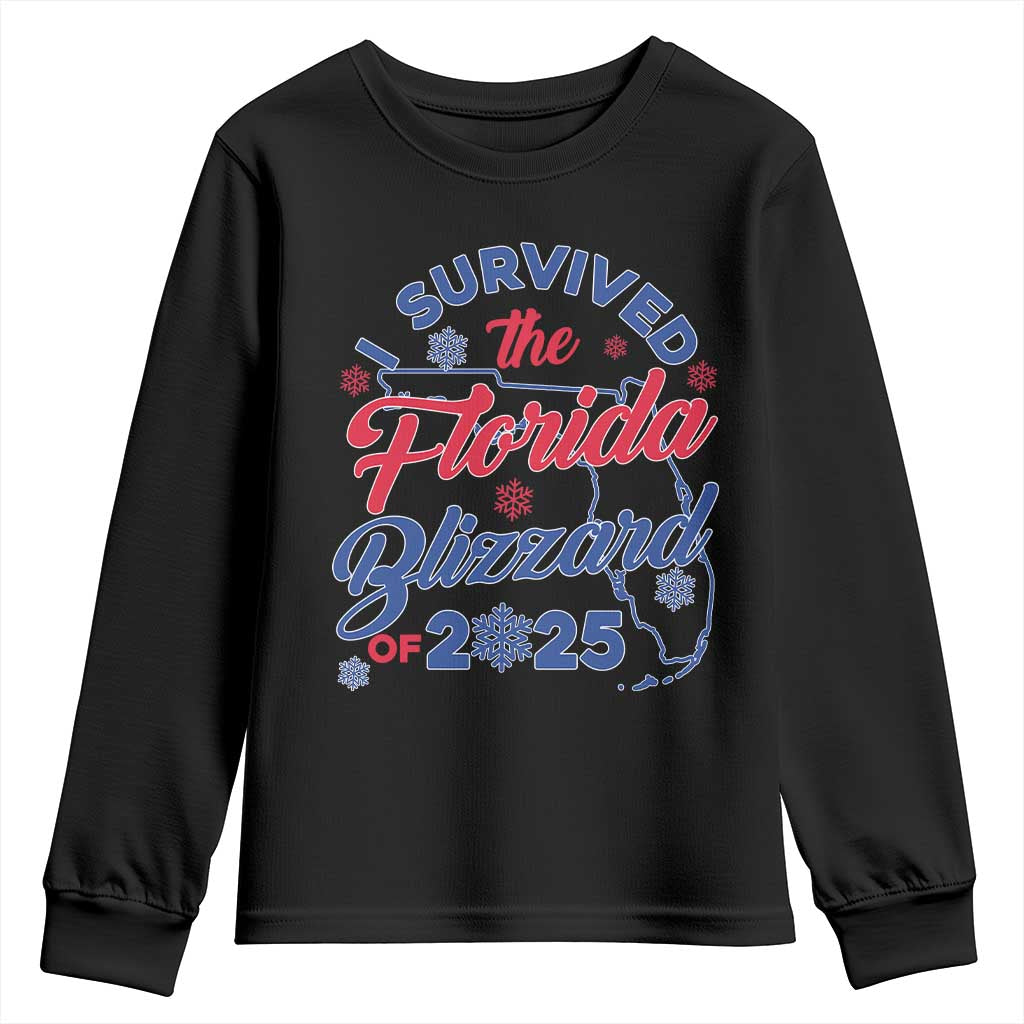 I Survived The Florida Blizzard Of 2025 Youth Sweatshirt TS02 Black Print Your Wear