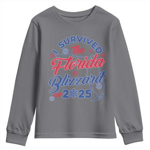 I Survived The Florida Blizzard Of 2025 Youth Sweatshirt TS02 Charcoal Print Your Wear