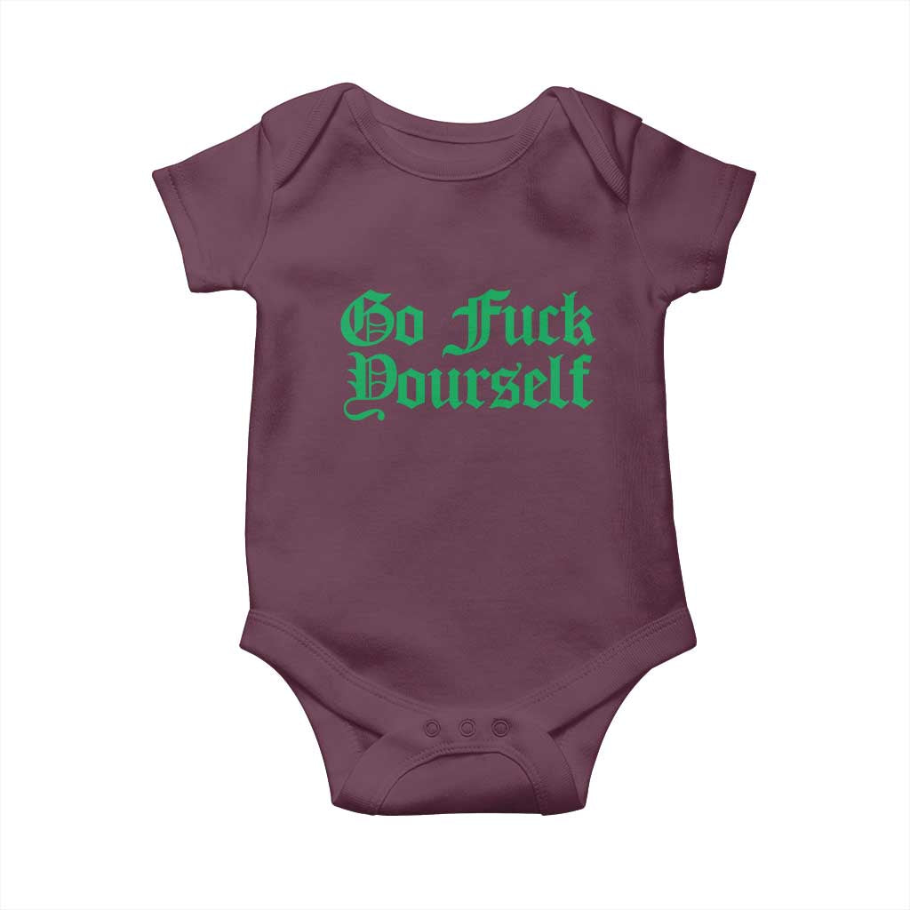 Fanone Officer Go F Yourself Baby Onesie Edgy Rebellious Attitude TS02 Maroon Print Your Wear