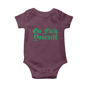 Fanone Officer Go F Yourself Baby Onesie Edgy Rebellious Attitude TS02 Maroon Print Your Wear