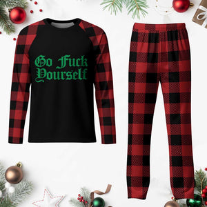Fanone Officer Go F Yourself Plaid Pajama Set Edgy Rebellious Attitude TS02 Buffalo Plaid Print Your Wear