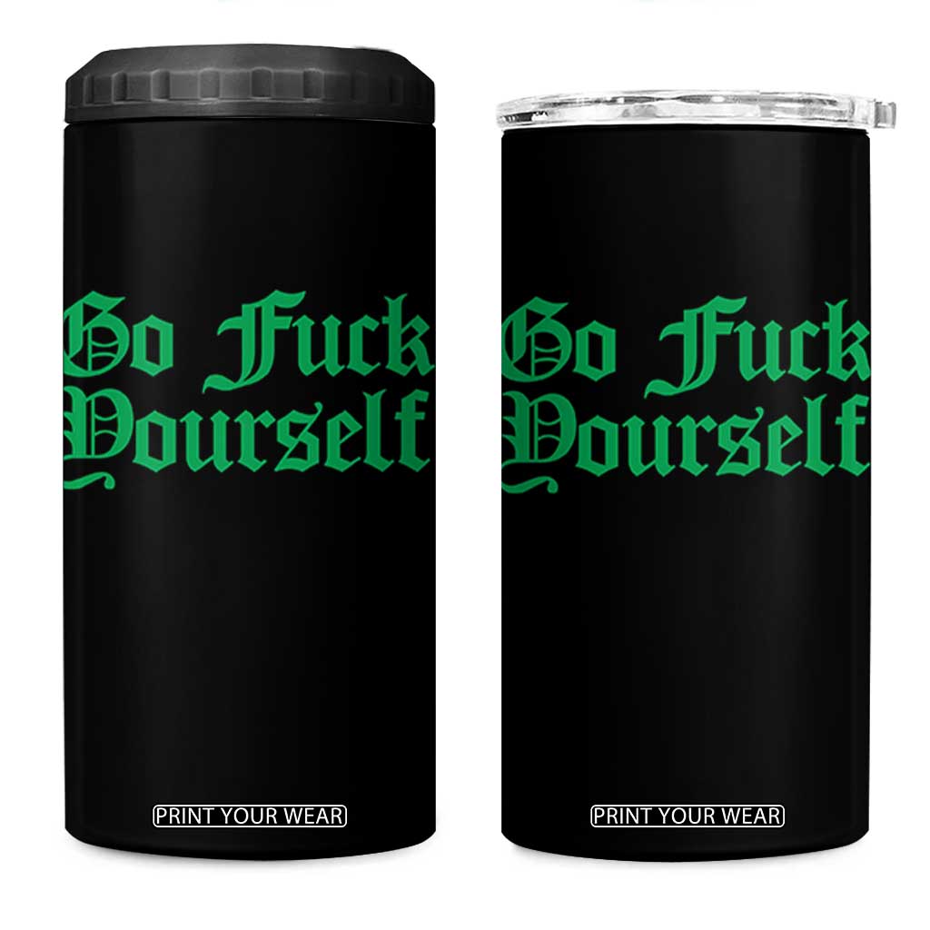 Fanone Officer Go F Yourself 4 in 1 Can Cooler Tumbler Edgy Rebellious Attitude TS02 One Size: 16 oz Black Print Your Wear