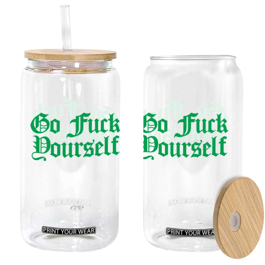 Fanone Officer Go F Yourself Glass Can Edgy Rebellious Attitude TS02 Print Your Wear