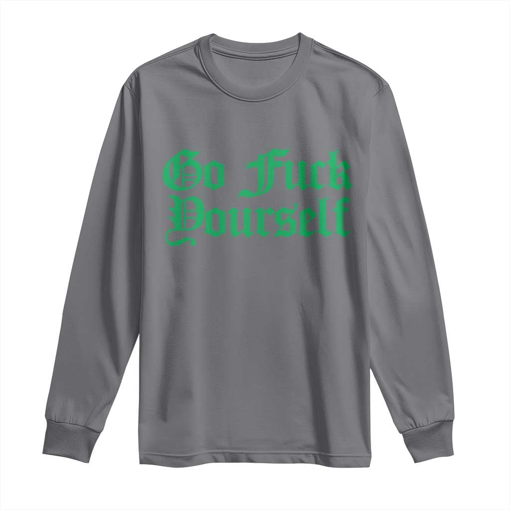 Fanone Officer Go F Yourself Long Sleeve Shirt Edgy Rebellious Attitude TS02 Charcoal Print Your Wear