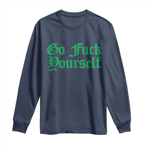 Fanone Officer Go F Yourself Long Sleeve Shirt Edgy Rebellious Attitude TS02 Navy Print Your Wear