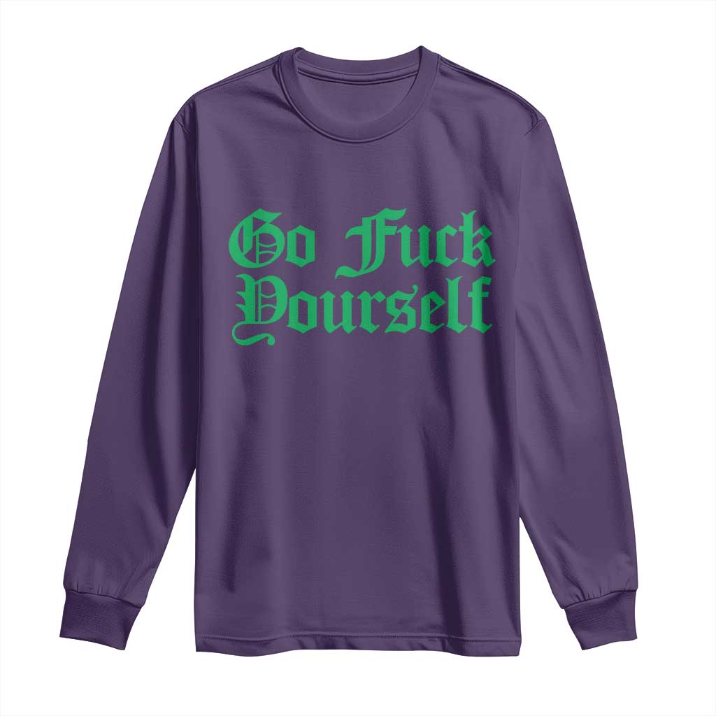 Fanone Officer Go F Yourself Long Sleeve Shirt Edgy Rebellious Attitude TS02 Purple Print Your Wear
