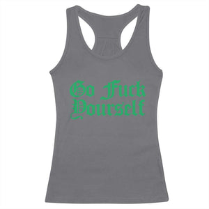 Fanone Officer Go F Yourself Racerback Tank Top Edgy Rebellious Attitude TS02 Charcoal Print Your Wear