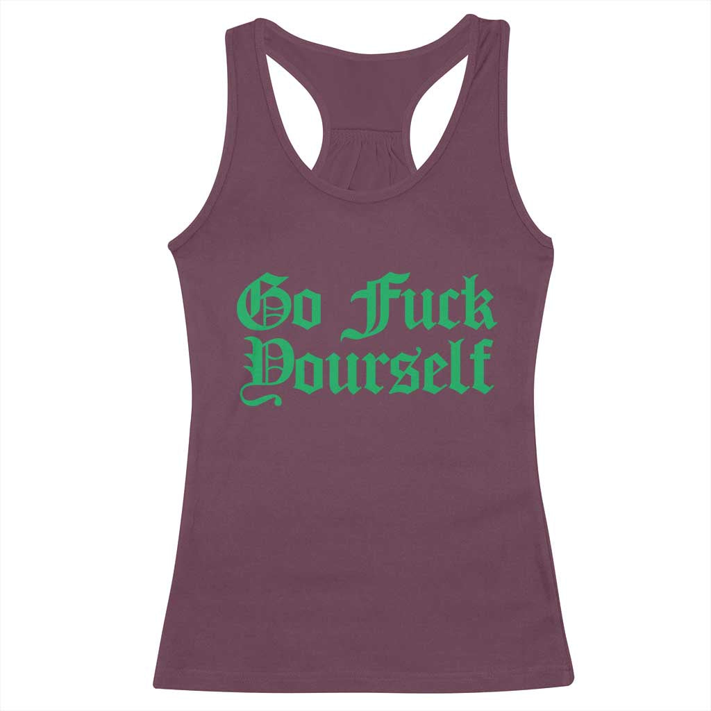 Fanone Officer Go F Yourself Racerback Tank Top Edgy Rebellious Attitude TS02 Maroon Print Your Wear