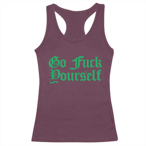 Fanone Officer Go F Yourself Racerback Tank Top Edgy Rebellious Attitude TS02 Maroon Print Your Wear