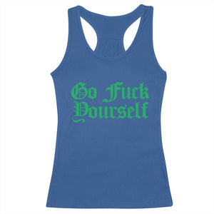Fanone Officer Go F Yourself Racerback Tank Top Edgy Rebellious Attitude TS02 Royal Blue Print Your Wear