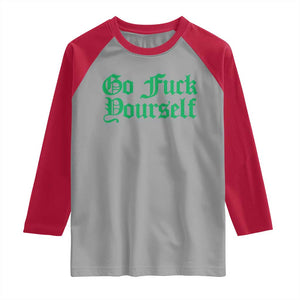 Fanone Officer Go F Yourself Raglan Shirt Edgy Rebellious Attitude TS02 Sport Gray Red Print Your Wear