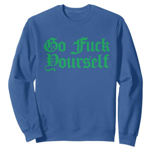 Fanone Officer Go F Yourself Sweatshirt Edgy Rebellious Attitude TS02 Royal Blue Print Your Wear