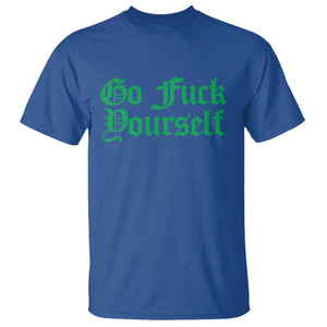 Fanone Officer Go F Yourself T Shirt Edgy Rebellious Attitude TS02 Royal Blue Print Your Wear