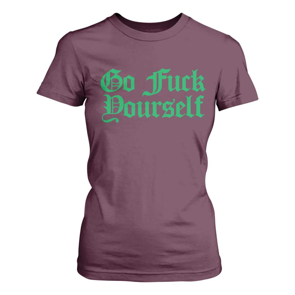 Fanone Officer Go F Yourself T Shirt For Women Edgy Rebellious Attitude TS02 Maroon Print Your Wear