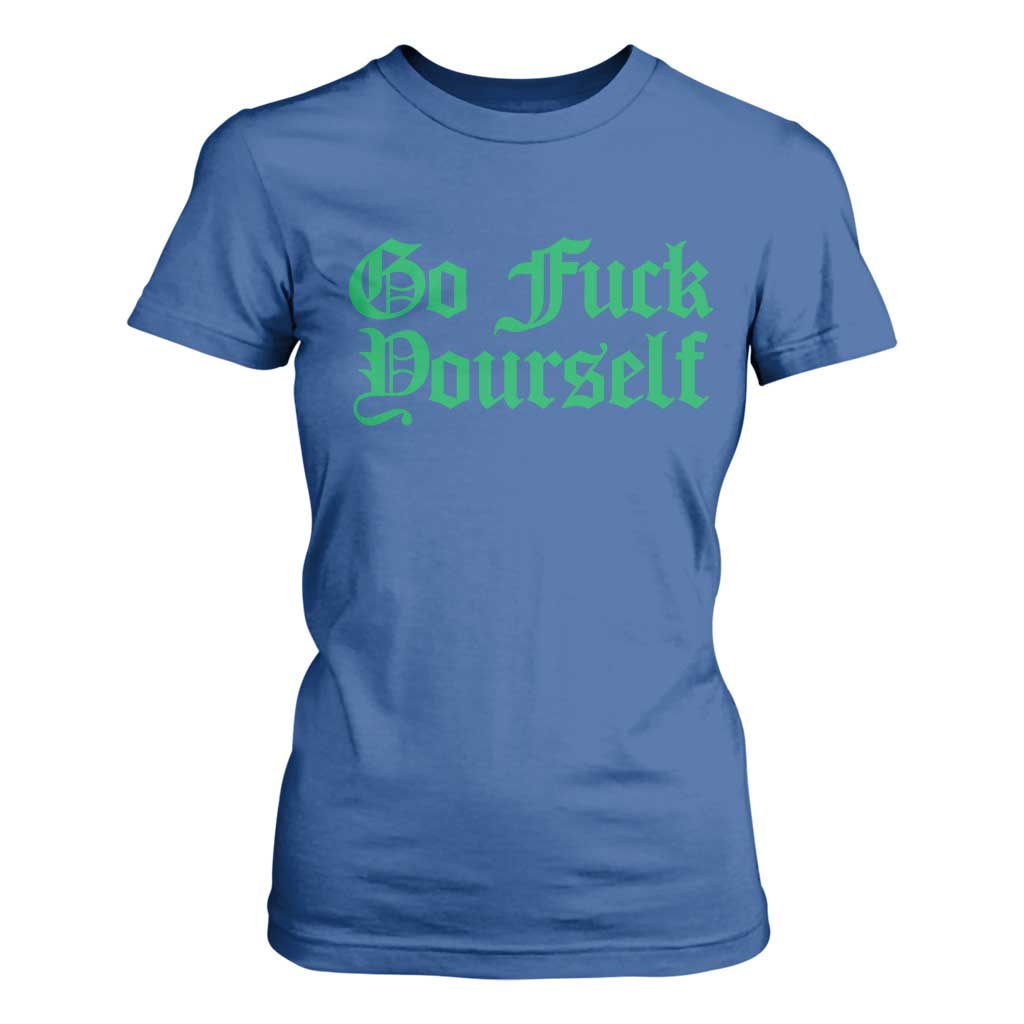 Fanone Officer Go F Yourself T Shirt For Women Edgy Rebellious Attitude TS02 Royal Blue Print Your Wear