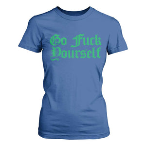 Fanone Officer Go F Yourself T Shirt For Women Edgy Rebellious Attitude TS02 Royal Blue Print Your Wear
