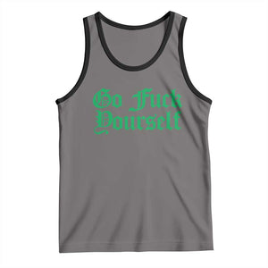 Fanone Officer Go F Yourself Tank Top Edgy Rebellious Attitude TS02 Deep Heather Black Print Your Wear