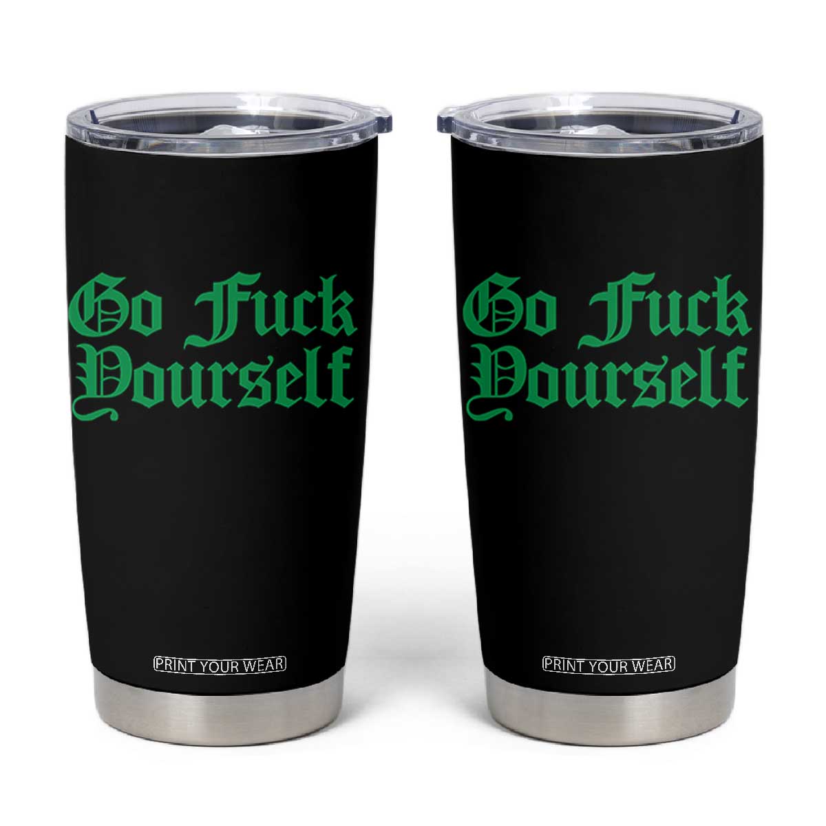 Fanone Officer Go F Yourself Tumbler Cup Edgy Rebellious Attitude TS02 Black Print Your Wear