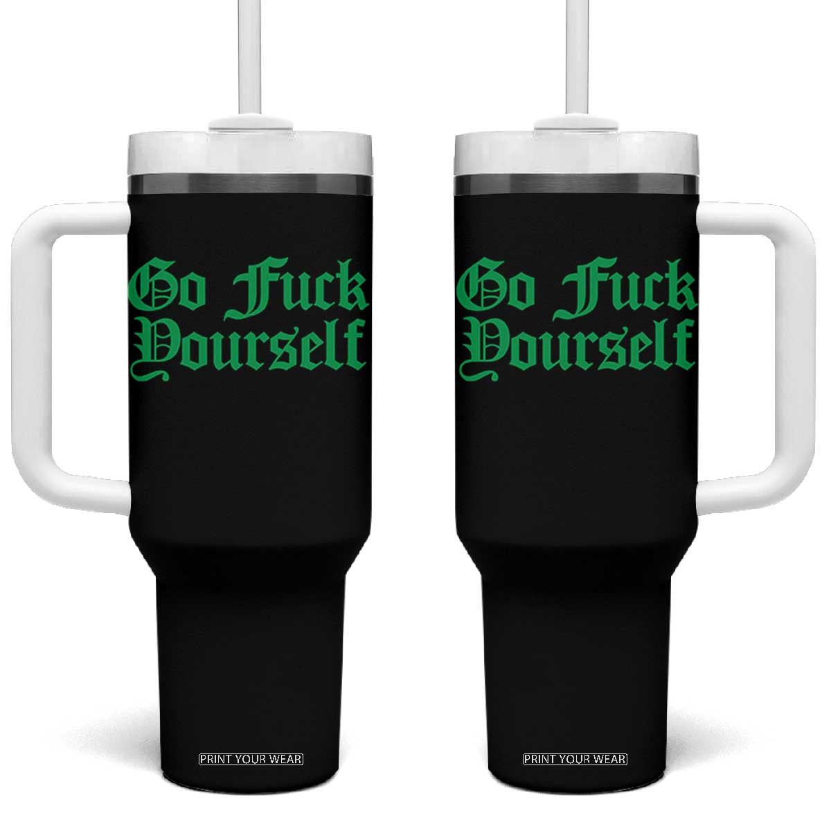 Fanone Officer Go F Yourself Tumbler With Handle Edgy Rebellious Attitude TS02 One Size: 40 oz Black Print Your Wear