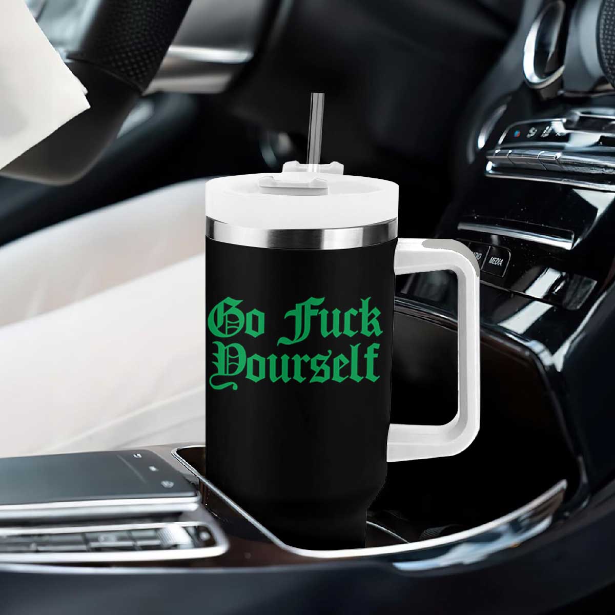 Fanone Officer Go F Yourself Tumbler With Handle Edgy Rebellious Attitude TS02 Print Your Wear