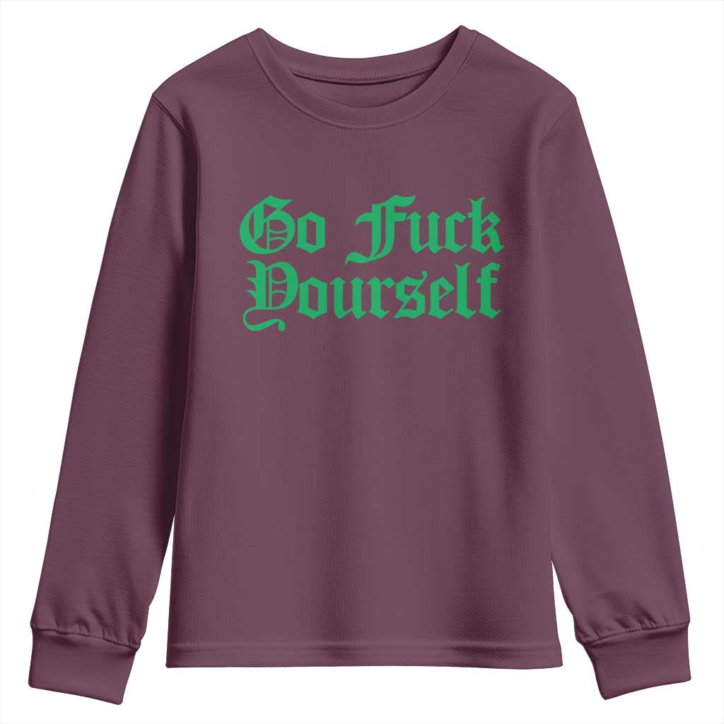 Fanone Officer Go F Yourself Youth Sweatshirt Edgy Rebellious Attitude TS02 Maroon Print Your Wear