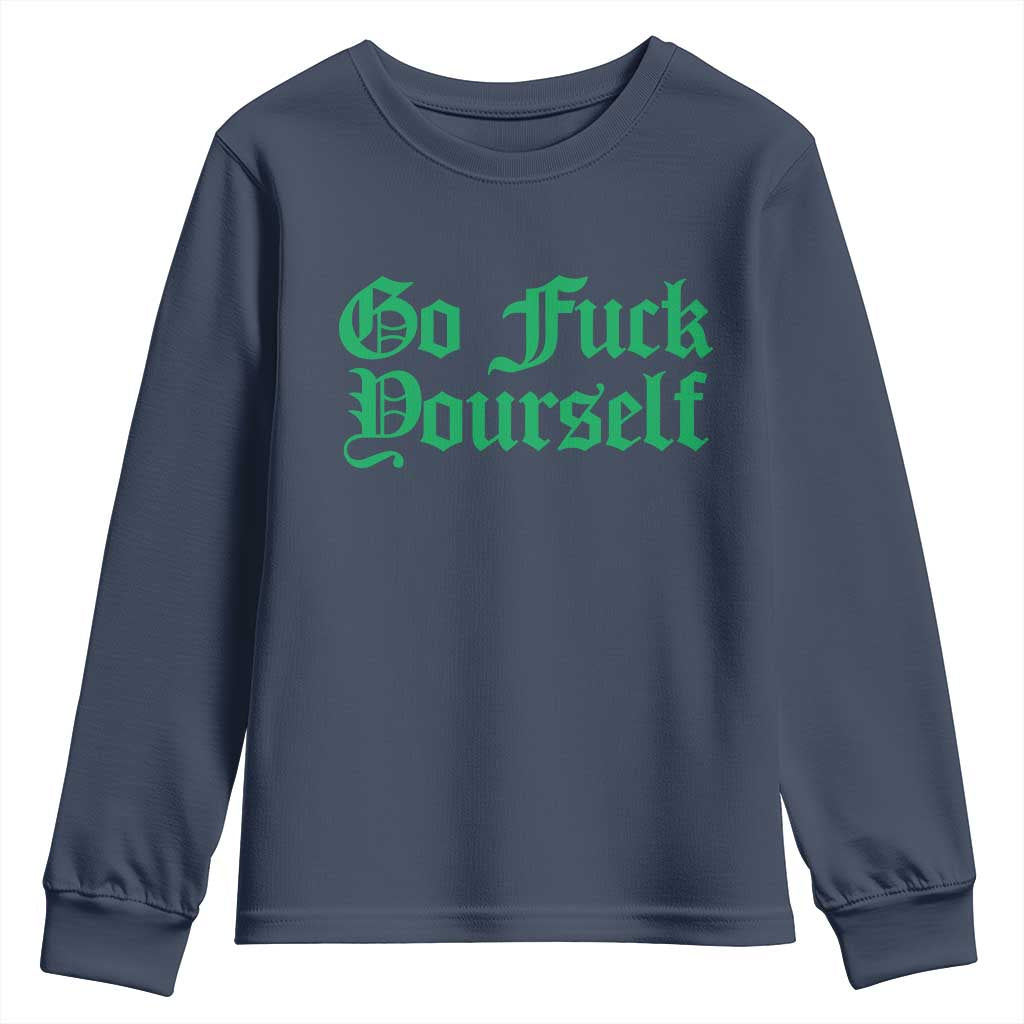 Fanone Officer Go F Yourself Youth Sweatshirt Edgy Rebellious Attitude TS02 Navy Print Your Wear