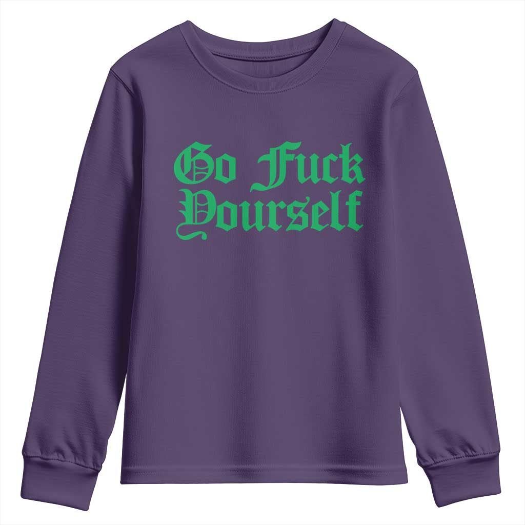 Fanone Officer Go F Yourself Youth Sweatshirt Edgy Rebellious Attitude TS02 Purple Print Your Wear