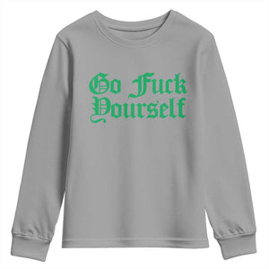 Fanone Officer Go F Yourself Youth Sweatshirt Edgy Rebellious Attitude TS02 Sport Gray Print Your Wear