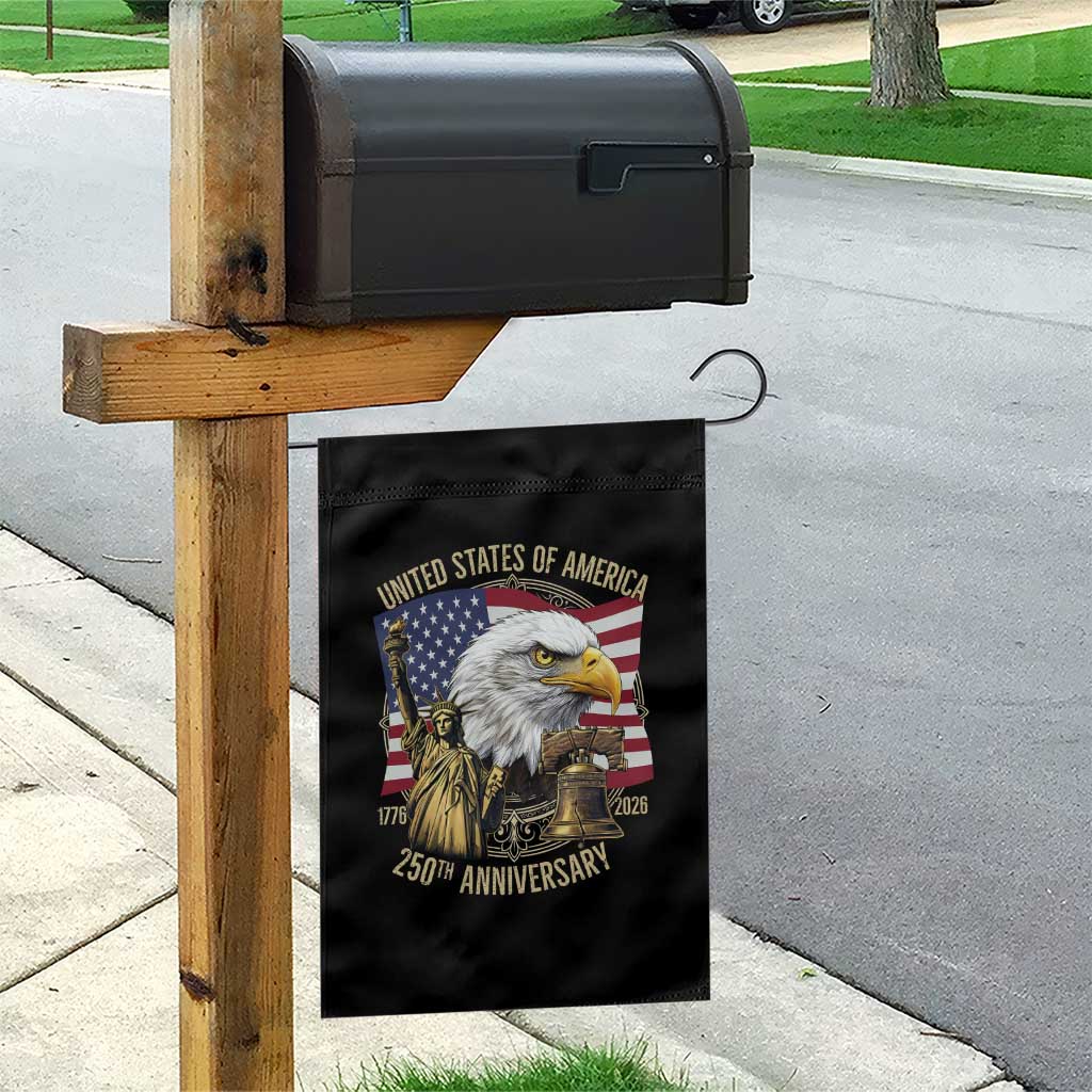 USA 250th Anniversary 1776 2026 4th of July Garden Flag Patriotic Eagle Liberty Bell Statue of Liberty Graphic TS02 Print Your Wear