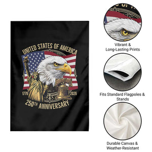 USA 250th Anniversary 1776 2026 4th of July Garden Flag Patriotic Eagle Liberty Bell Statue of Liberty Graphic TS02 Print Your Wear