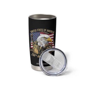 USA 250th Anniversary 1776 2026 4th of July Tumbler Cup Patriotic Eagle Liberty Bell Statue of Liberty Graphic TS02 Print Your Wear