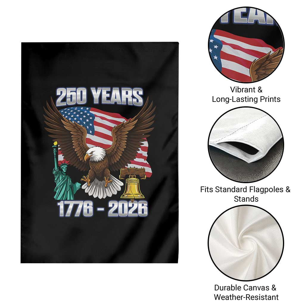 250 Years of Freedom 1776 2026 Patriotic Eagle Garden Flag 4th of July American Flag Liberty Bell Statue of Liberty TS02 Print Your Wear