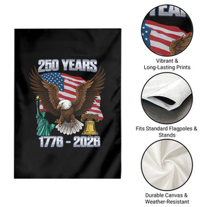 250 Years of Freedom 1776 2026 Patriotic Eagle Garden Flag 4th of July American Flag Liberty Bell Statue of Liberty TS02 Print Your Wear