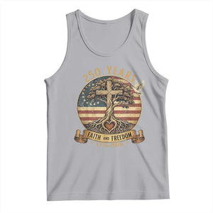 250 Years Faith and Freedom 1776 2026 Tank Top Cross Tree Dove Religious Patriotic Christian TS02 Athletic Heather Print Your Wear