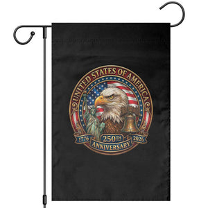 USA 250th Anniversary Emblem 1776 2026 Garden Flag Patriotic Seal with Bald Eagle Liberty Bell Statue of Liberty TS02 Black Print Your Wear