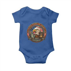 USA 250th Anniversary Emblem 1776 2026 Baby Onesie Patriotic Seal with Bald Eagle Liberty Bell Statue of Liberty TS02 Royal Blue Print Your Wear