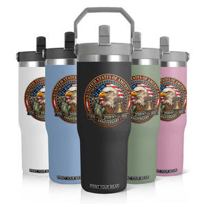 USA 250th Anniversary Emblem 1776 2026 Flip Straw Tumbler Patriotic Seal with Bald Eagle Liberty Bell Statue of Liberty TS02 Print Your Wear