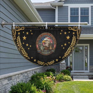 USA 250th Anniversary Emblem 1776 2026 Patriotic Fan Flag Seal with Bald Eagle Liberty Bell Statue of Liberty